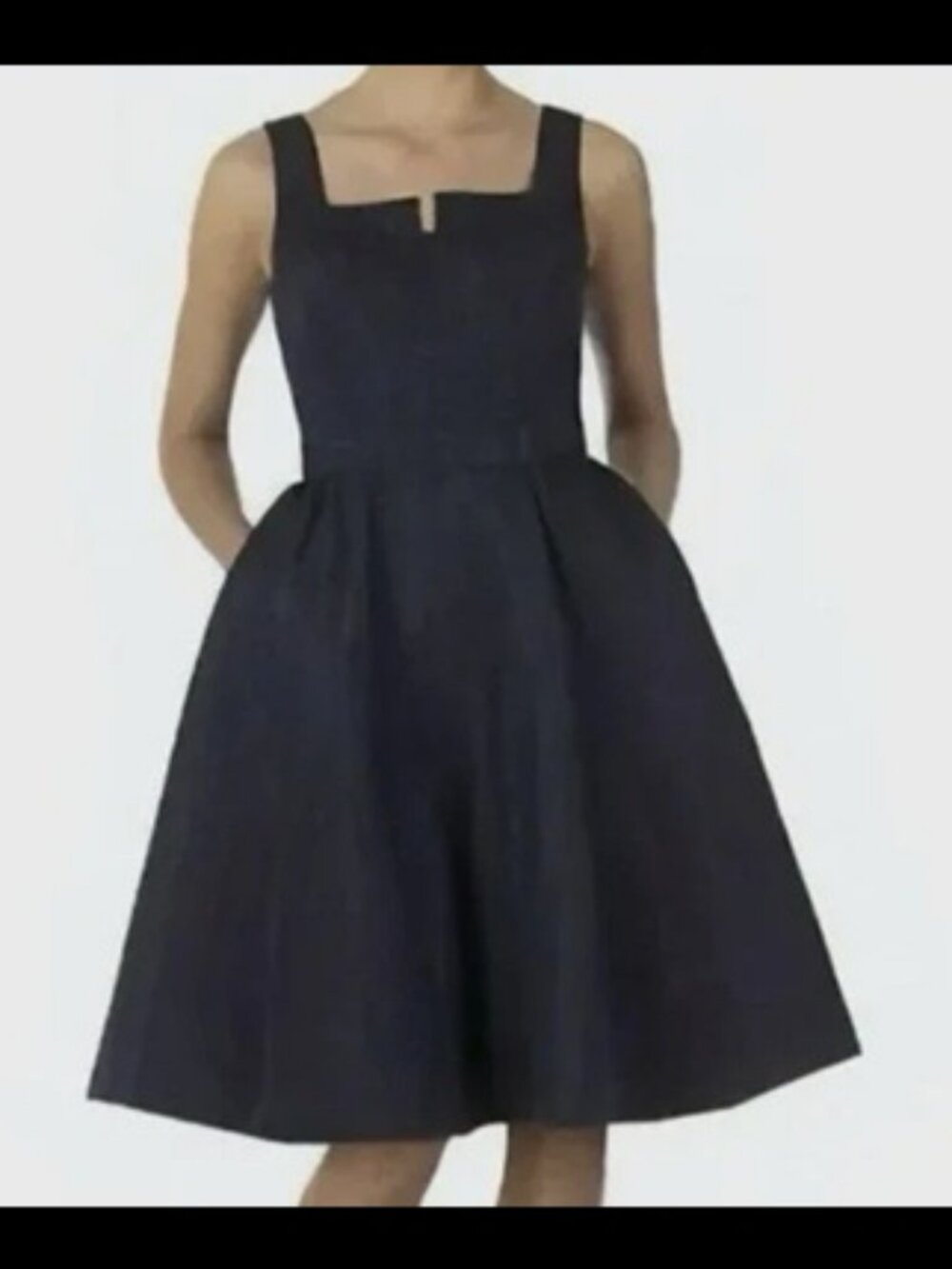 Isacc Mizrahi x Target Fit and Flare 50s Style Black Midi Dress w/ Pockets Sz 18